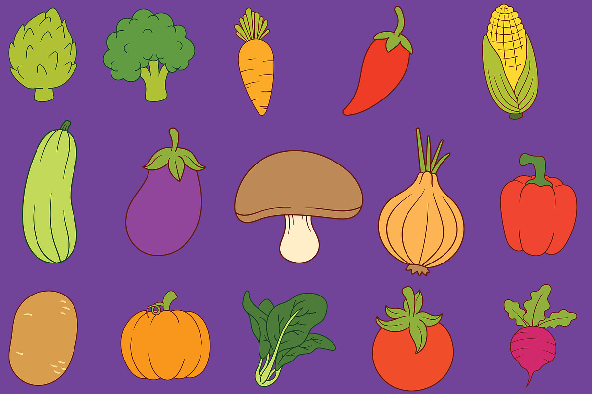 Vegetable Flat Illustration Pack, a Food Illustration by baii09 (Photo 2 of 2)