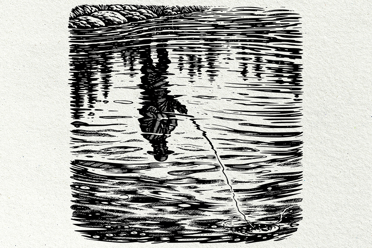 Fishing Scenes Engraving Graphics, a Sport Illustration by DENIDigitalArtSudio (Photo 3 of 8)