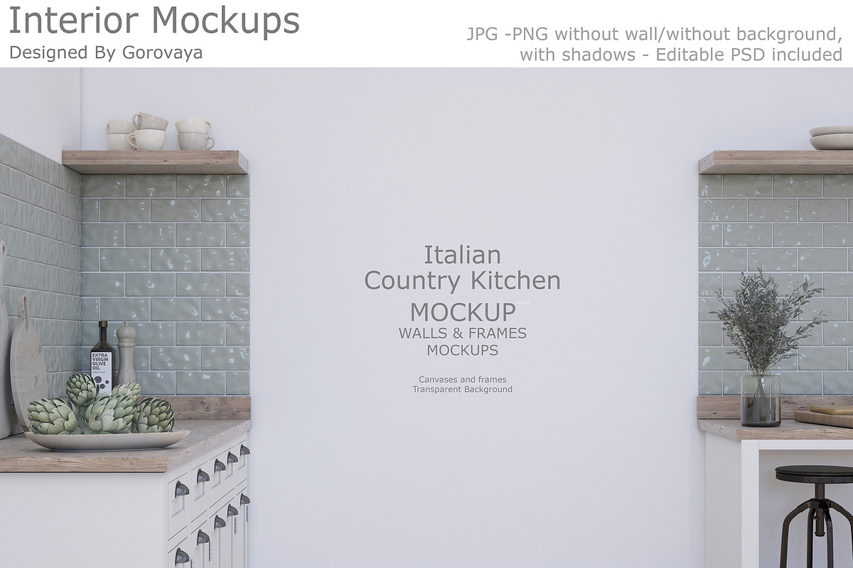 Interior Mockup, Italian Kitchen, a Product Mockup by Designed By Gorovaya (Photo 1 of 9)