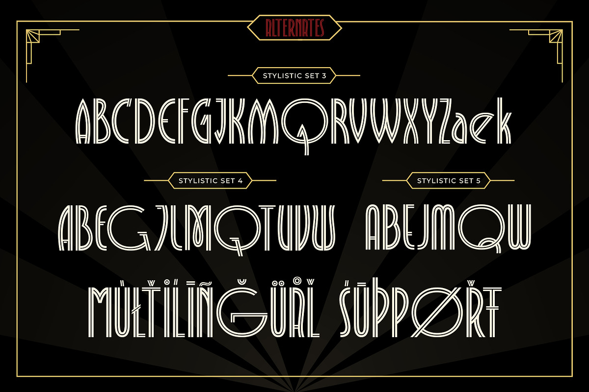 Decola Art Deco Typeface, a Serif Font by alit design (Photo 11 of 15)