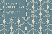 FishScale ArtDeco Patterns V3, a Pattern Graphic by Firowerk (Thumbnail 1 of 6)