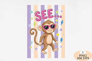 See... Monkey Summer PNG, an Illustration by Daily.Designs