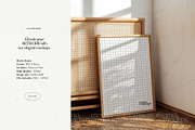 Retro Frame Mockup Leaning Poster, a Household Mockup by momomockps (Thumbnail 5 of 9)