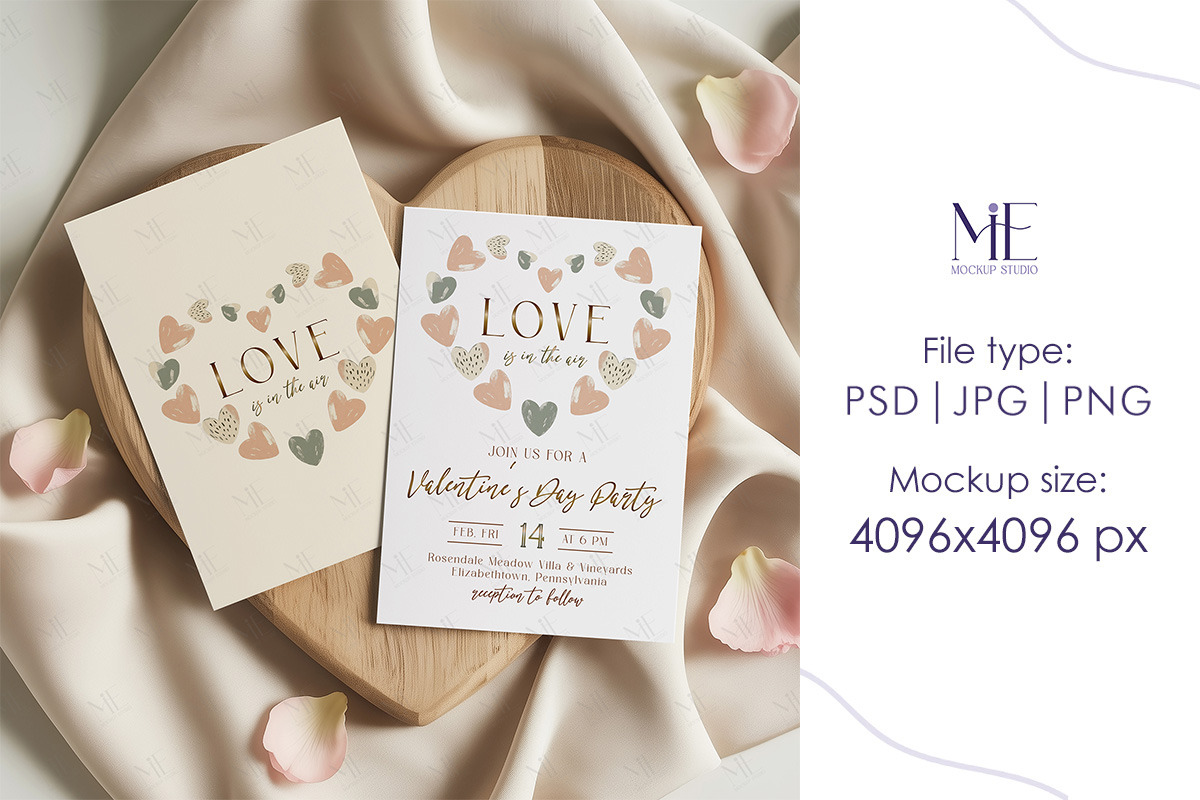 Wedding Invitation Cards Mockup 5x7, a Mockup by Mie Mockup Studio (Photo 4 of 7)