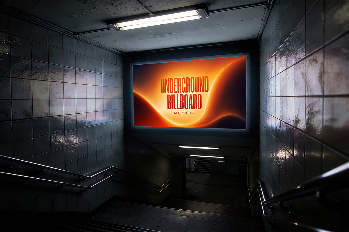 Underground Billboard Mockup, an Advertising Mockup by Pitchlook.Studio (Photo 3 of 4)