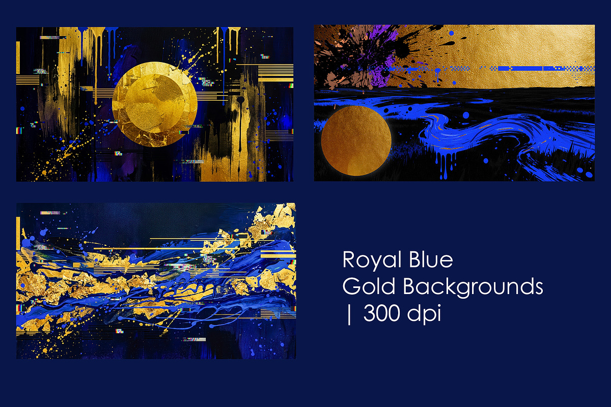 Royal Blue Gold Backgrounds, a Decorative Illustration by StockVerse Creative (Photo 1 of 4)