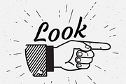 Human finger sign LOOK and HERE, an Illustration by Julia Tim (Thumbnail 3 of 4)