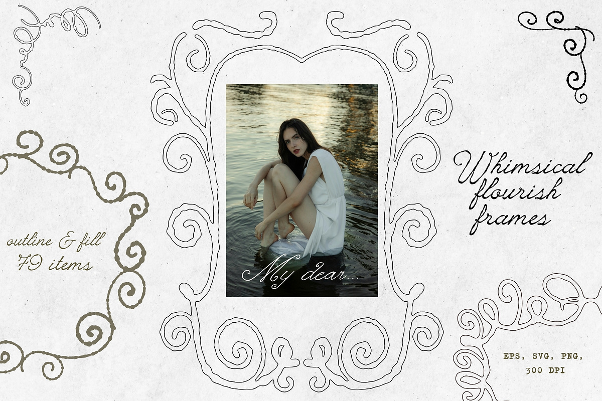 Whimsical Flourish Frames, an Object Graphic by PaperJamLab (Photo 1 of 10)