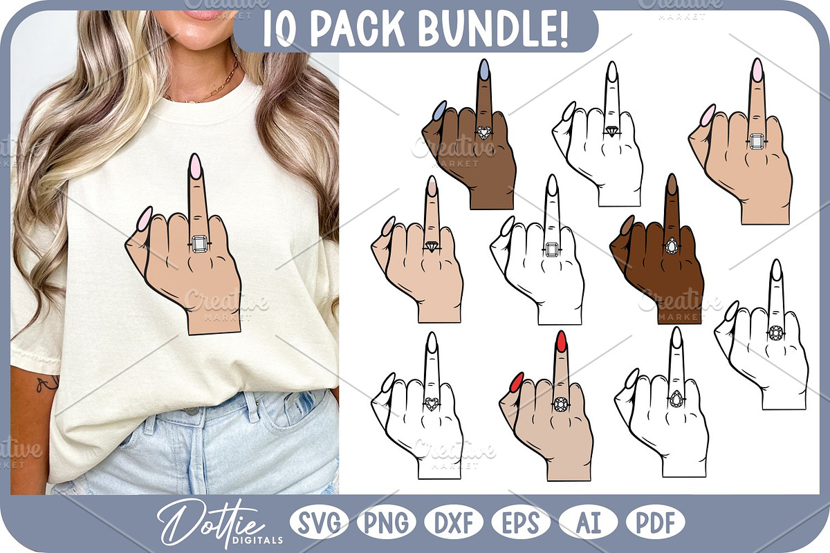 Wedding Ring Finger 10 Design Pack, an Object Graphic by Dottie Digitals (Photo 1 of 5)