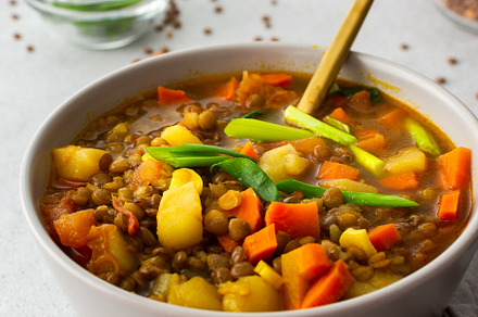 Healthy lentil soup, a Food & Drink Photo by Pandateam