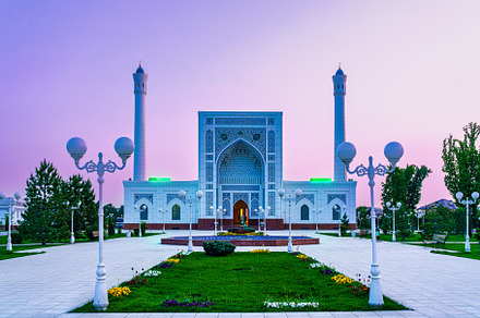 The Minor Mosque covered with white marble in the center of Tash, an Architecture Photo by Eugene_Photo