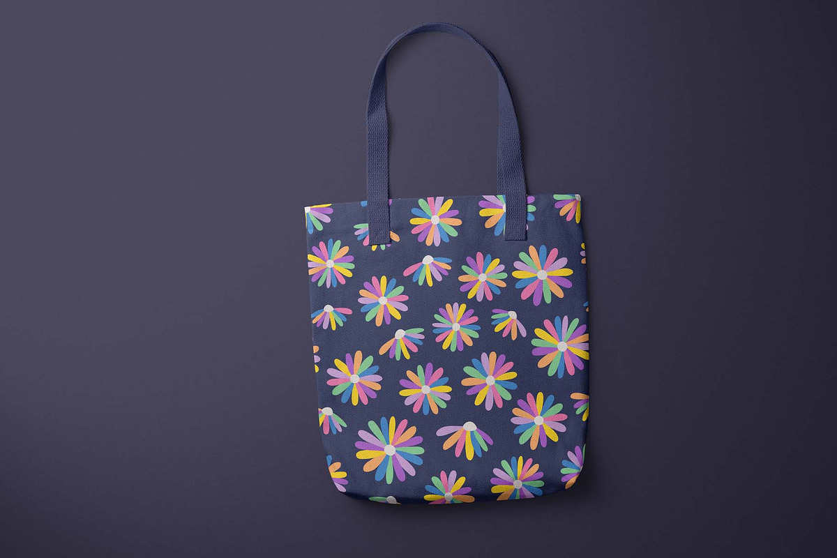 Rainbow Daisy Blooms Pattern, a Pattern Graphic by Irina Ostapenko (Photo 3 of 4)