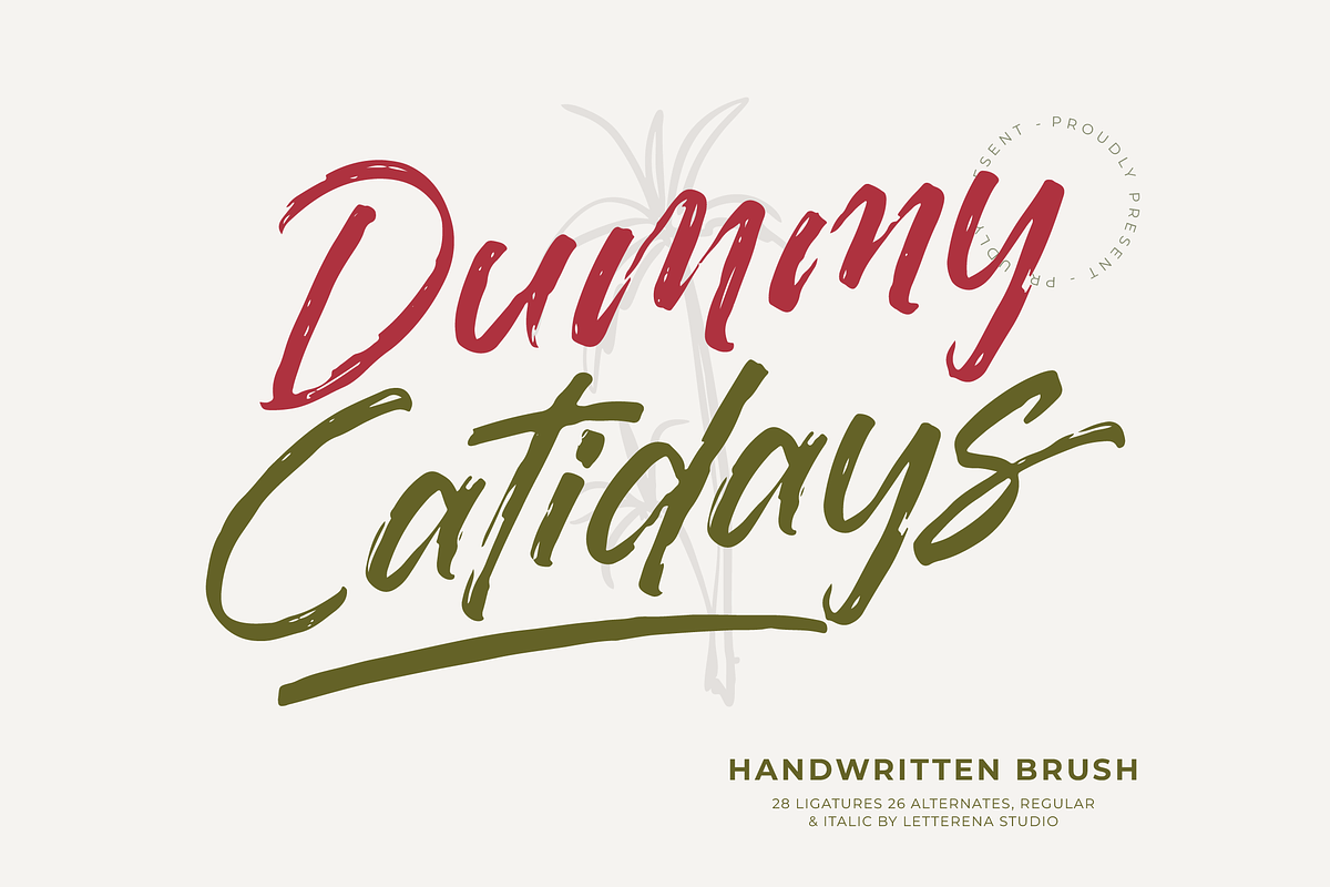 Dummy Catidays Handwritten Brush, a Script Font by Letterena Studios Script (Photo 1 of 20)