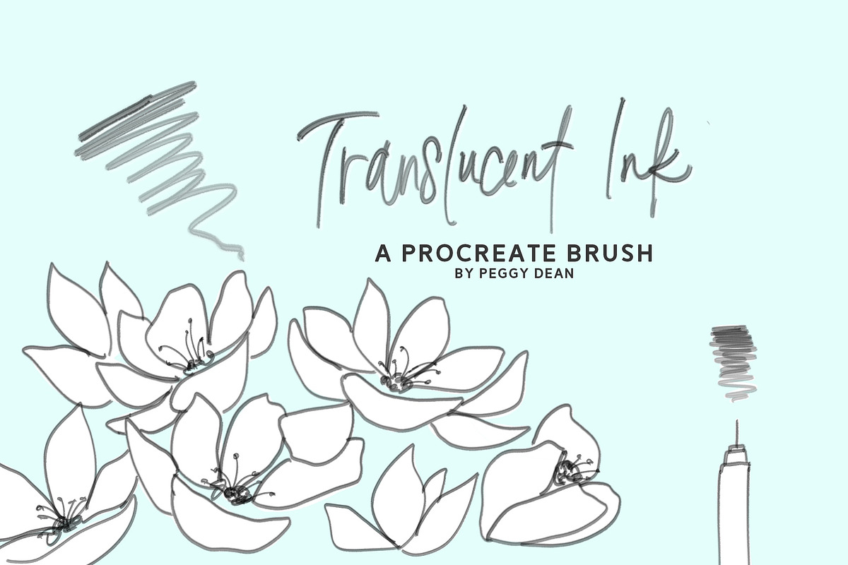 10 Drawing Ink Procreate Brushes, a Brush Add-On by The Pigeon Letters (Photo 13 of 13)