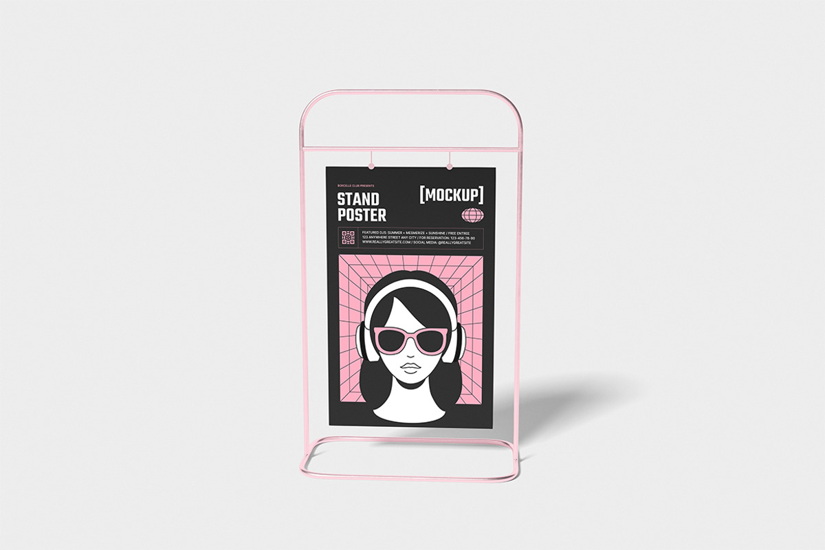 Poster Stand Mockup, an Advertising Mockup by HanaSaka_Studio (Photo 5 of 5)