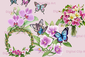 Orchid Flower Clip Art Design