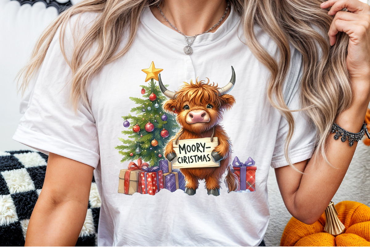 Moo-ry Christmas Cow PNG, an Illustration by Sublimation Artist (Photo 2 of 9)