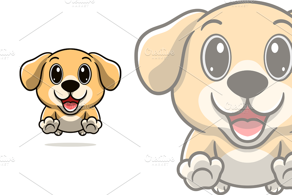Cute labrador retriever dog jumping, an Animal Illustration by garistipis (Photo 3 of 4)