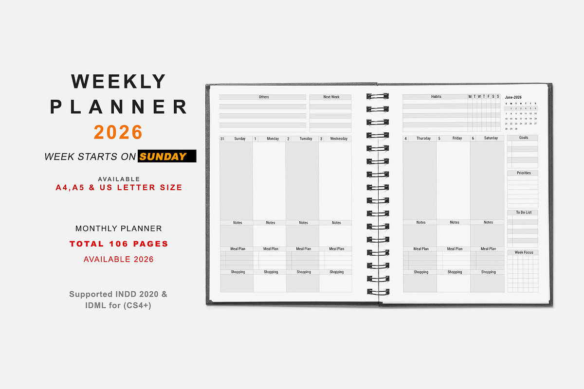 2026 Sunday Start Ultimate Planner, a Stationery Template by MNT-Creator (Photo 4 of 11)