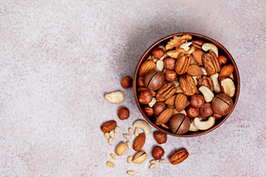 Mix of different nuts featuring nuts, mixed, and mix