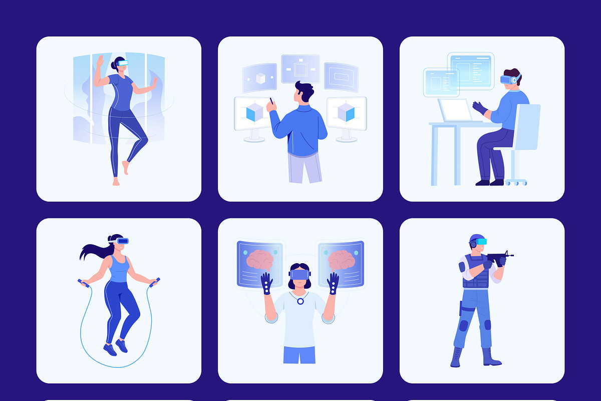 VR Illustration Art Set, a Technology Illustration by Brickclay (Photo 7 of 9)
