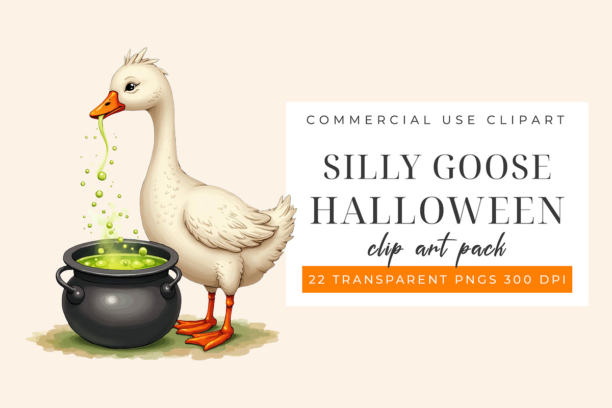 Silly Goose Halloween Clipart PNG, an Object Graphic by Printable Pretty Studio (Photo 2 of 5)