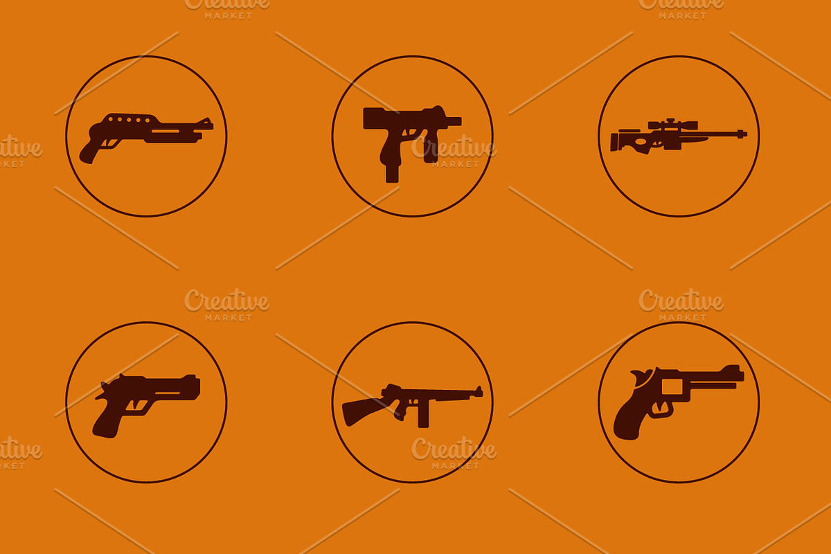 Firearms simple icons, an Outline Icon by Palau (Photo 3 of 3)