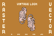 Vintage asian tigers bundle, an Object Graphic by Lisa Mill (Thumbnail 2 of 8)