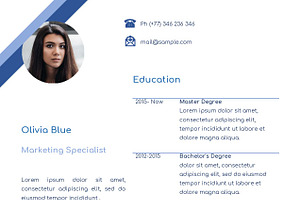 Blue Resume CV MS Word File