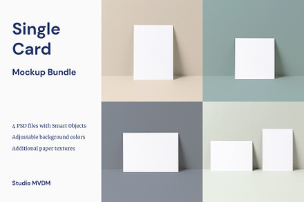 Single Card Mockup Bundle, a Print Template by Studio MVDM