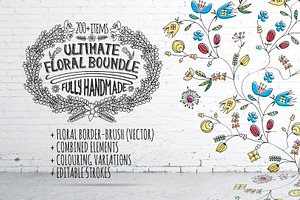 Hand-Drawn Vintage Floral DIY Kit