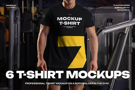 Mockup Men's T-shirt in the Gym, a Shirt Mockup by Grow Design Craft Studio
