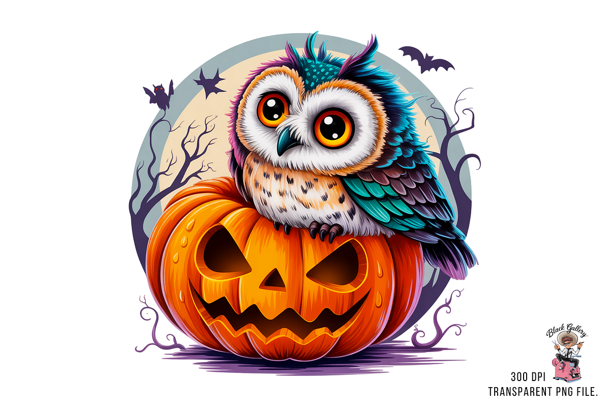 Halloween Owl Sublimation PNG Bundle, a Graphic by Clipart Bloom (Photo 5 of 11)