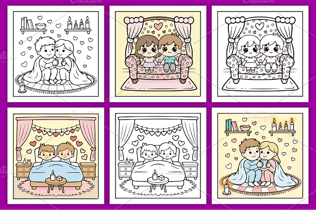Hygge Love Coloring Pages for Adults, a Seasonal Illustration by Ink Gallery (Photo 2 of 5)