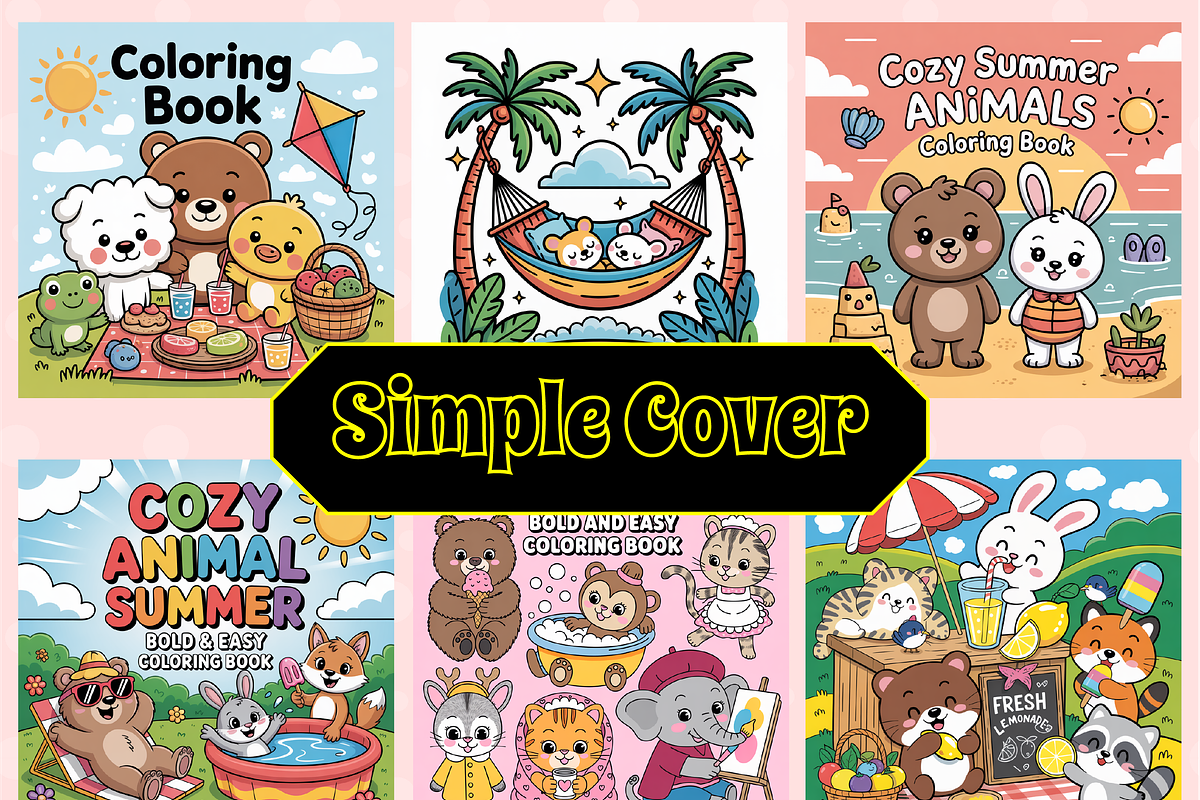 Cozy Animal Summer Bold & Easy Color, an Animal Illustration by Design Zone (Photo 2 of 4)