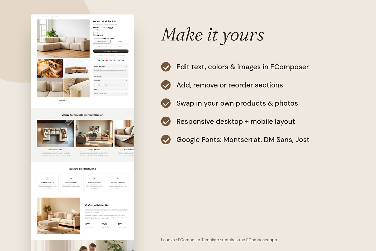 Lounvo - Shopify EComposer Template, a Shopify Template by Boost Convert (Photo 4 of 11)