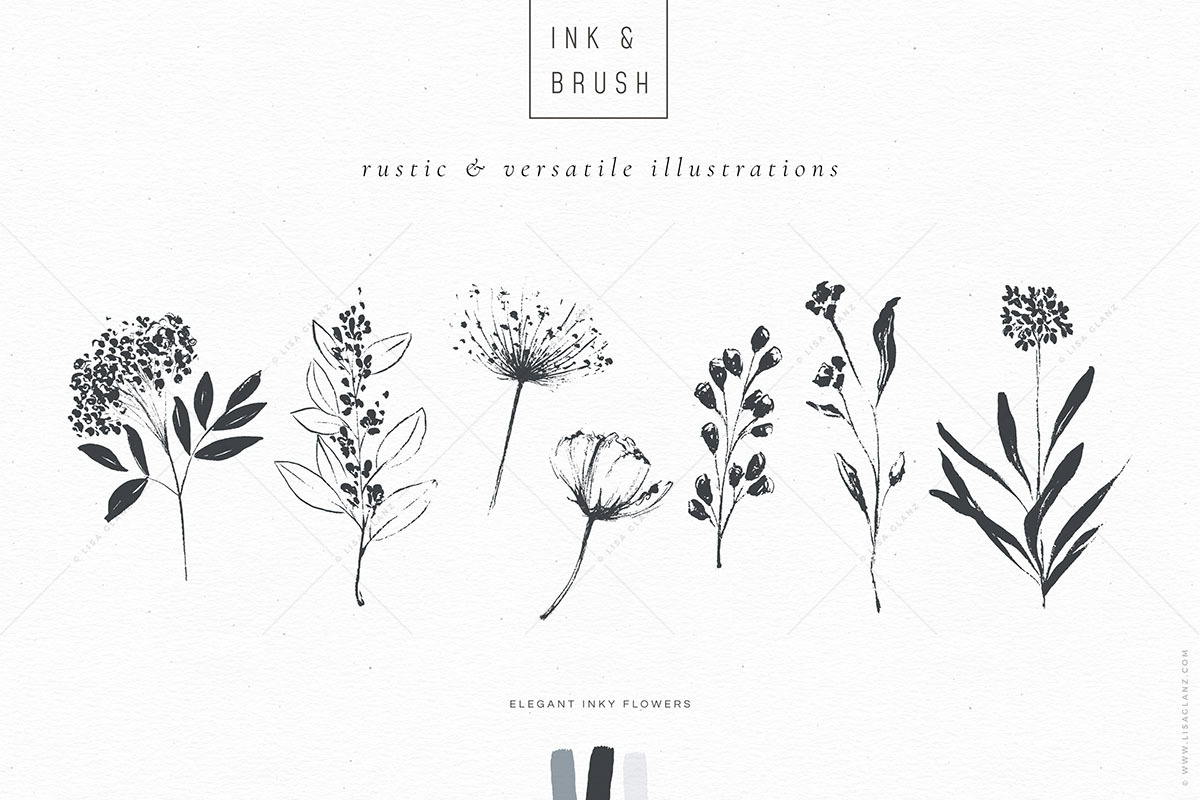 Ink botanicals, logos & patterns, a Texture Illustration by Lisa Glanz (Photo 7 of 32)