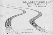 Grunge Tyre Tracks Illustrations, a Texture Illustration by Pingebat (Thumbnail 1 of 4)