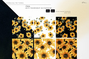 Sunny sunflowers, watercolor flowers, a Texture Illustration by ollalya (Thumbnail 10 of 16)