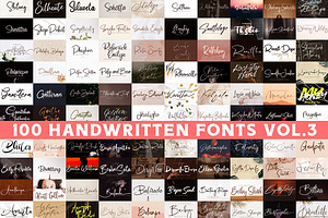 100 Handwritten Fonts vol.3