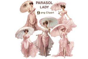 Parasol Lady PNG Clipart, an Illustration by Memories By Lea