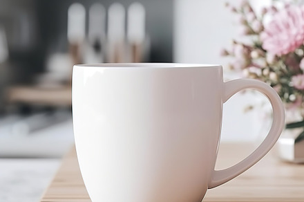 white blank mug for mockup, a Background Photo by Virgo Studio