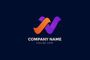 Modern NV VN Letter Logo Design