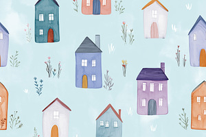 Seamless pattern, charming watercolor seamless pattern displayin, a Pattern Graphic by Studio ANNA