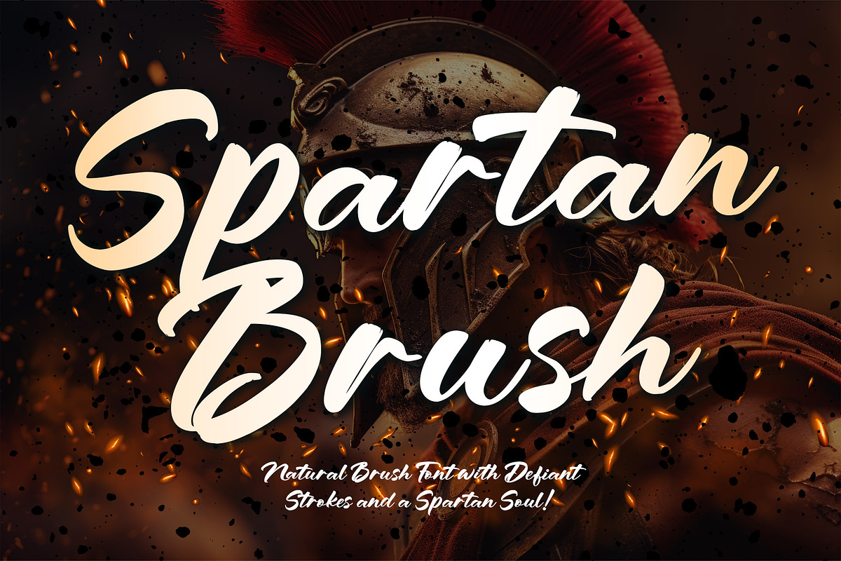 Spartan Brush - Brush Font, a Handwritten Font by Letterara (Photo 1 of 13)