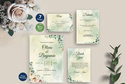 Greenery Wedding invite Set Canva, an Invitation Template by Aks-Designs (Thumbnail 1 of 6)