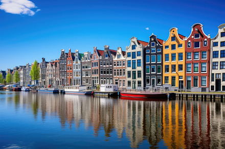 Amsterdam canal with historical hous, a Photo by Iftikhar Alam