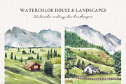 Watercolor House & Landscapes, an Illustration by Yorda Studio (Thumbnail 4 of 13)