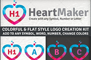 Colorful Flat Love Heart Logo Maker, a Branding & Logo Template by joyologo (Thumbnail 2 of 3)