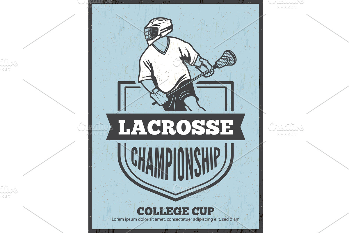 Lacrosse. placard template for, a Sport Illustration by Onyx